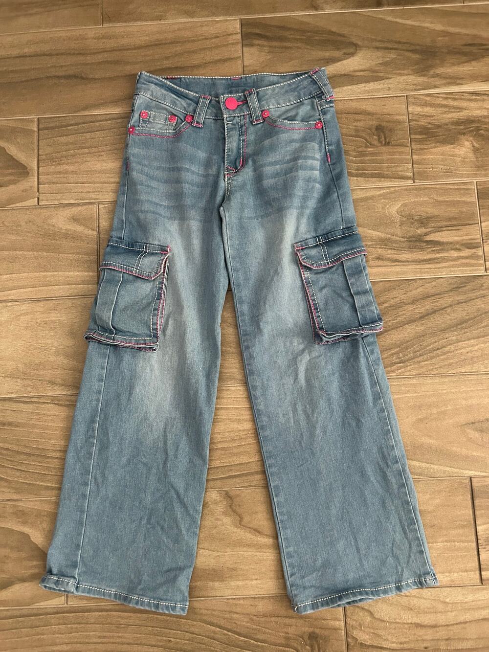 GIRLS TRUE RELIGION CARGO JEANS SIZE 10